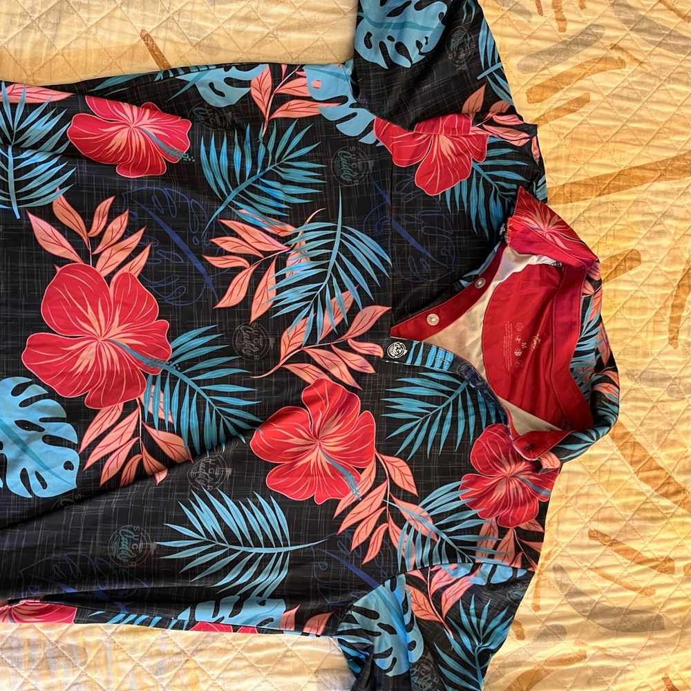 Floral Black Polo Shirt